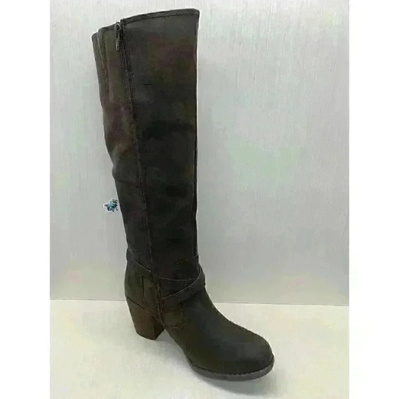 Hush Puppies Women’s Brown Oiled Leather Tall Heels Boots Size US 8.5 - Picture 3 of 11